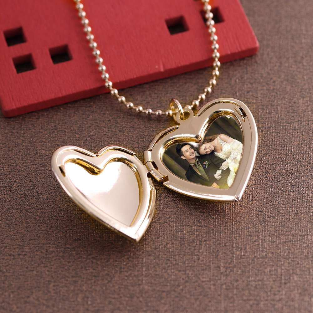 Heart Locket Necklace Photo - HOOH 하트 모양 친구 사진 액자,