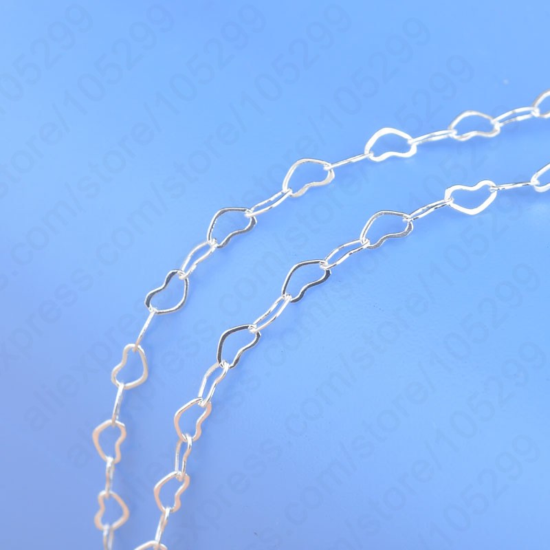 925 Sterling Silver Chain Necklace Men - 925 스털링 실버 귀여운 하트 체인