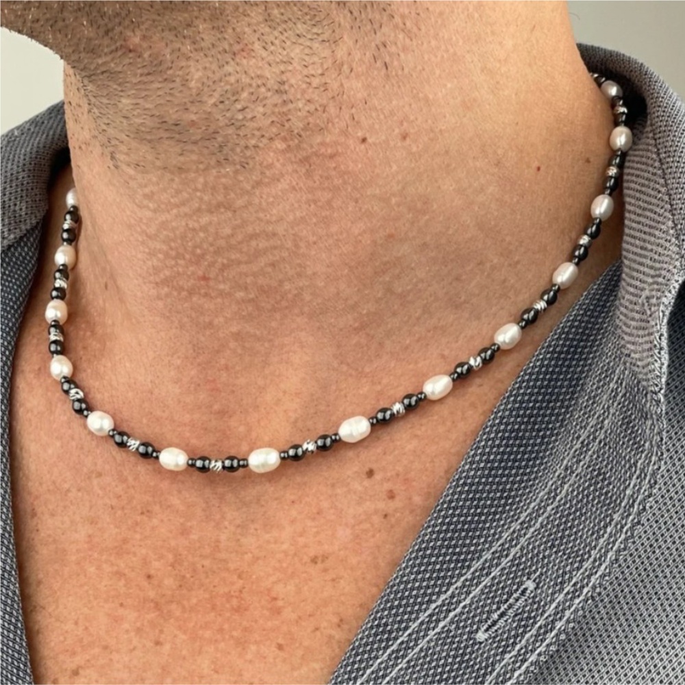 레트로 블랙 천연석 바로크 진주 체인 목걸이 심플 남성 - Pearl Choker Necklace Vintage 리뷰 및 가격
