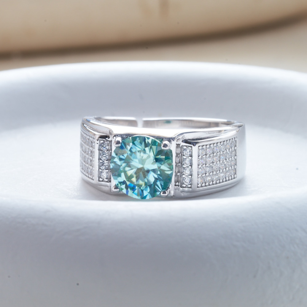 남성용 천연 블루 컬러 모이사나이트 반지, 100% 9 - Moissanite Engagement Ring 1 Carat 리뷰 및 가격