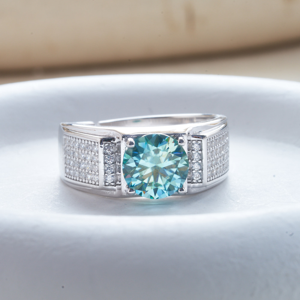 남성용 천연 블루 컬러 모이사나이트 반지, 100% 9 - Moissanite Engagement Ring 1 Carat 리뷰 및 가격