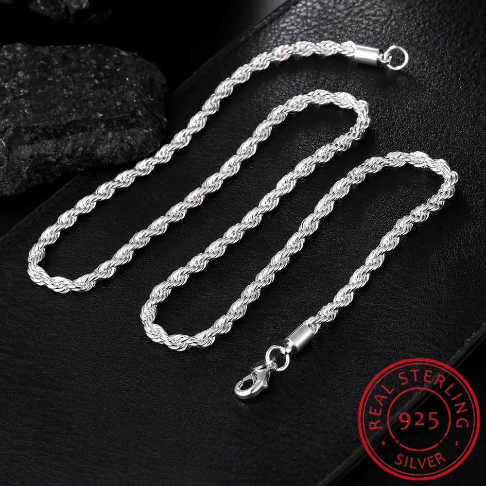 남성 여성을위한 2/3/4MM 16-24 인치 로프 체 - 925 Sterling Silver Chain Necklace Men 리뷰 및 가격