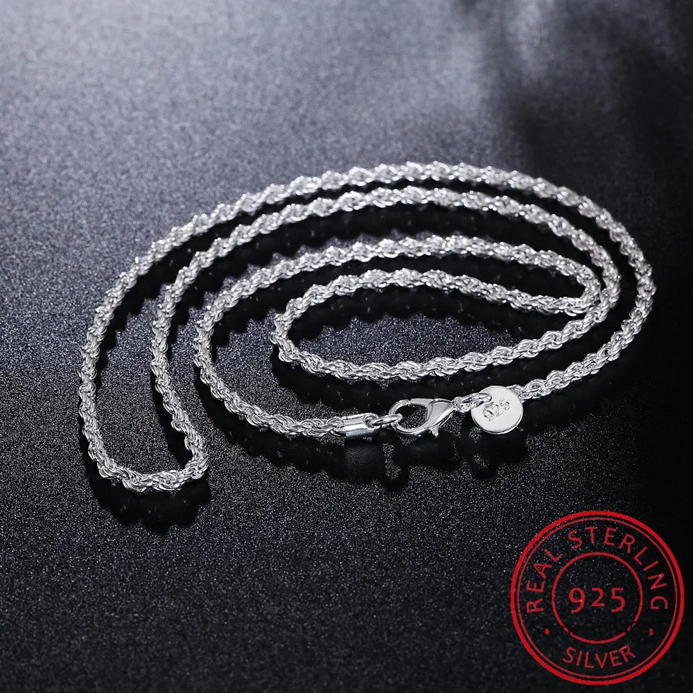 남성 여성을위한 2/3/4MM 16-24 인치 로프 체 - 925 Sterling Silver Chain Necklace Men 리뷰 및 가격