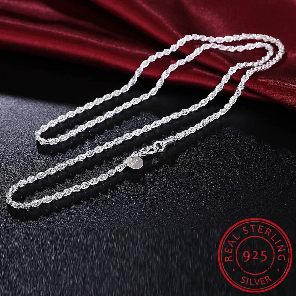 남성 여성을위한 2/3/4MM 16-24 인치 로프 체 - 925 Sterling Silver Chain Necklace Men 리뷰 및 가격