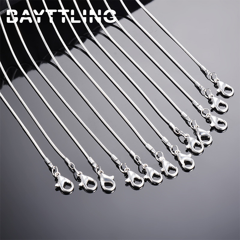 BAYTTLING 925 실버 5 개/몫 16/18/2 - 925 Sterling Silver Chain Necklace Men 리뷰 및 가격