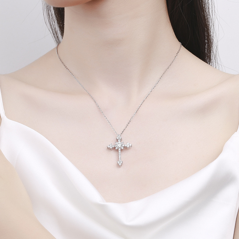 IOGOU 남녀공용 모이사나이트 십자가 펜던트 목걸이, - 925 Sterling Silver Chain Necklace Men 리뷰 및 가격