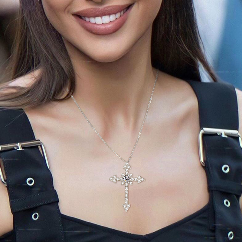 IOGOU 남녀공용 모이사나이트 십자가 펜던트 목걸이, - 925 Sterling Silver Chain Necklace Men 리뷰 및 가격