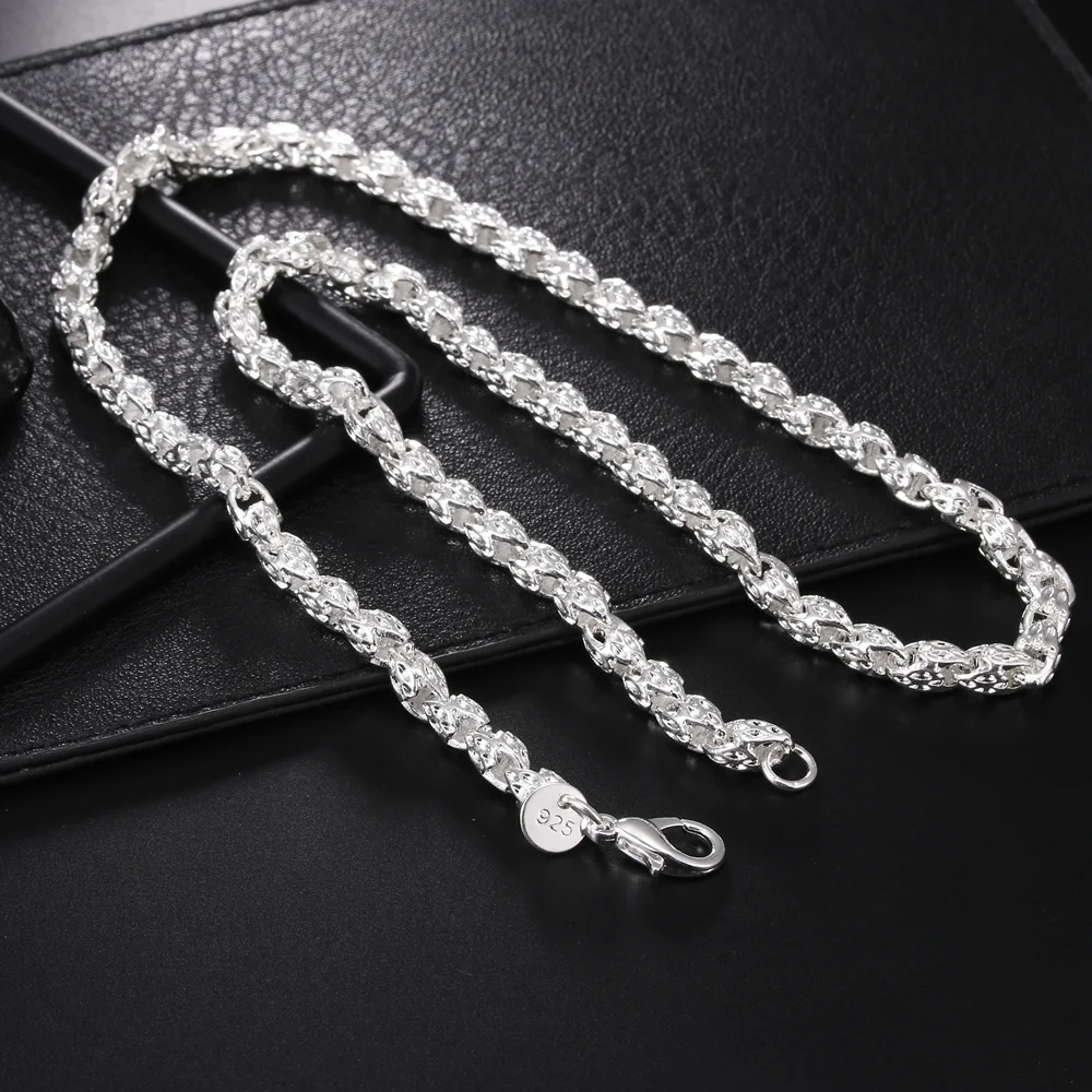 핫 참스 925 스털링 실버 5MM 수도꼭지 체인 20 - 925 Sterling Silver Chain Necklace Men 리뷰 및 가격