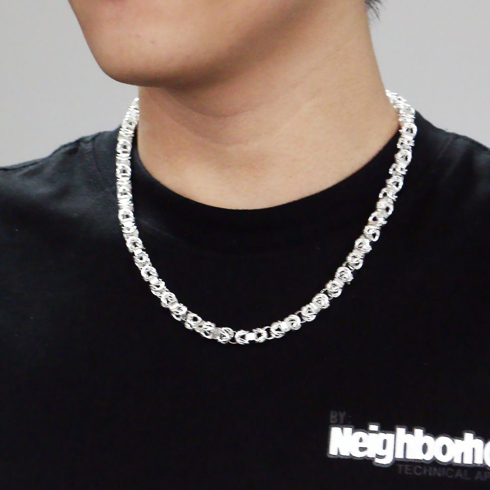 925 스털링 실버 힙합 뼈 모양 체인 목걸이 심플 패 - 925 Sterling Silver Chain Necklace Men 리뷰 및 가격
