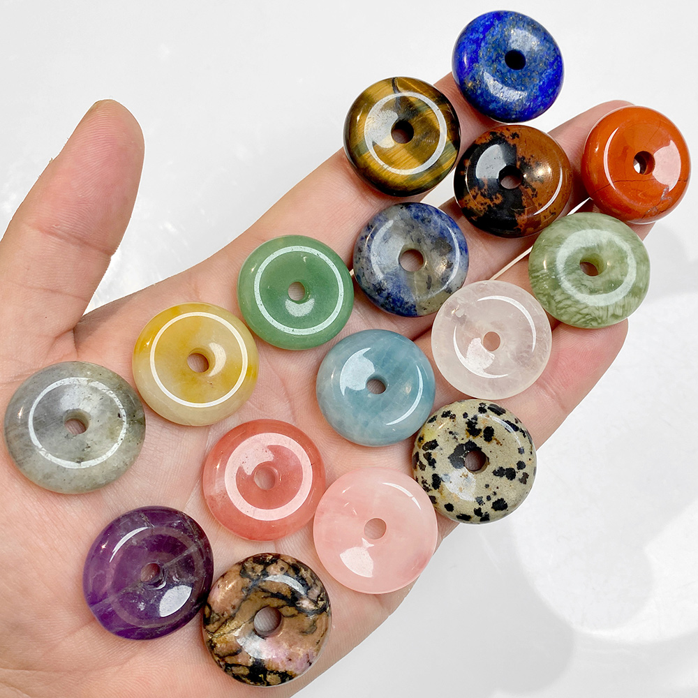 1개 25MM 원형 도넛 목걸이 펜던트 천연석 힐링 크 - Crystal Pendant Necklace Natural Stone 리뷰 및 가격