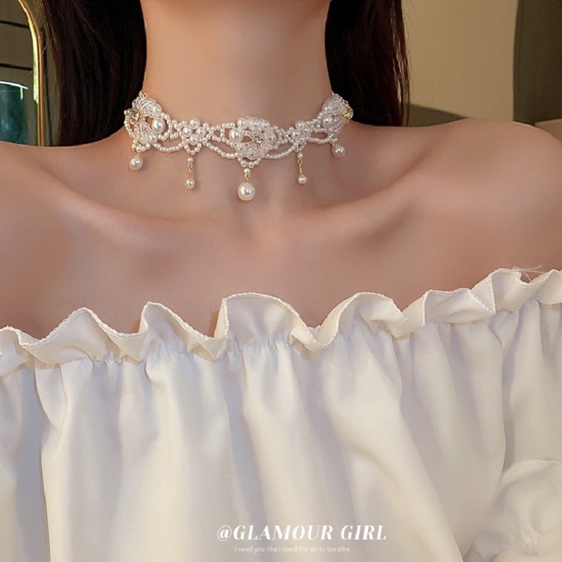 여성을위한 럭셔리 빈티지 진주 초커 목걸이 공주 화려한 - Pearl Choker Necklace Vintage 리뷰 및 가격