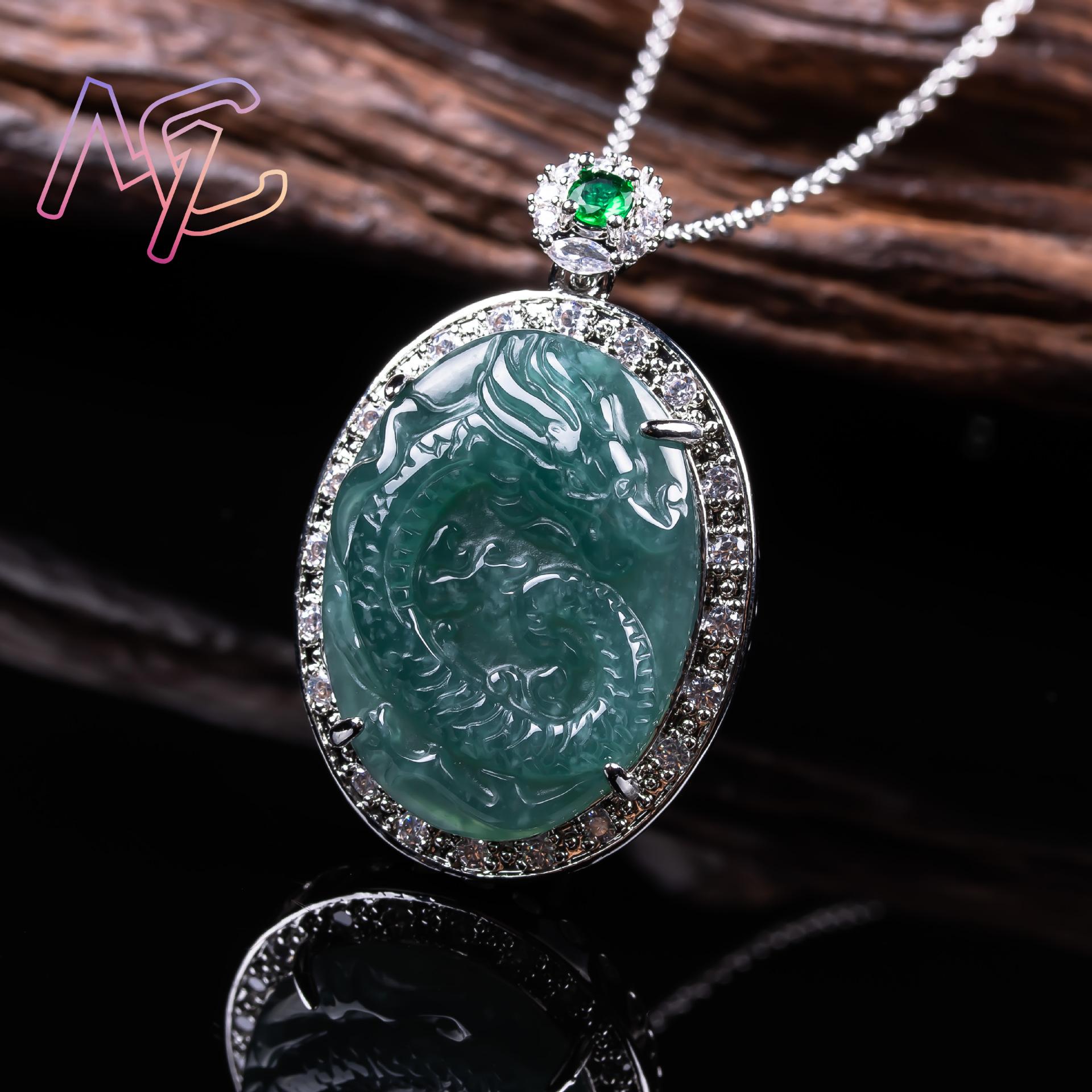 미얀마 제이드 드래곤 펜던트 목걸이 925 실버 진짜  - 925 Sterling Silver Chain Necklace Men 리뷰 및 가격