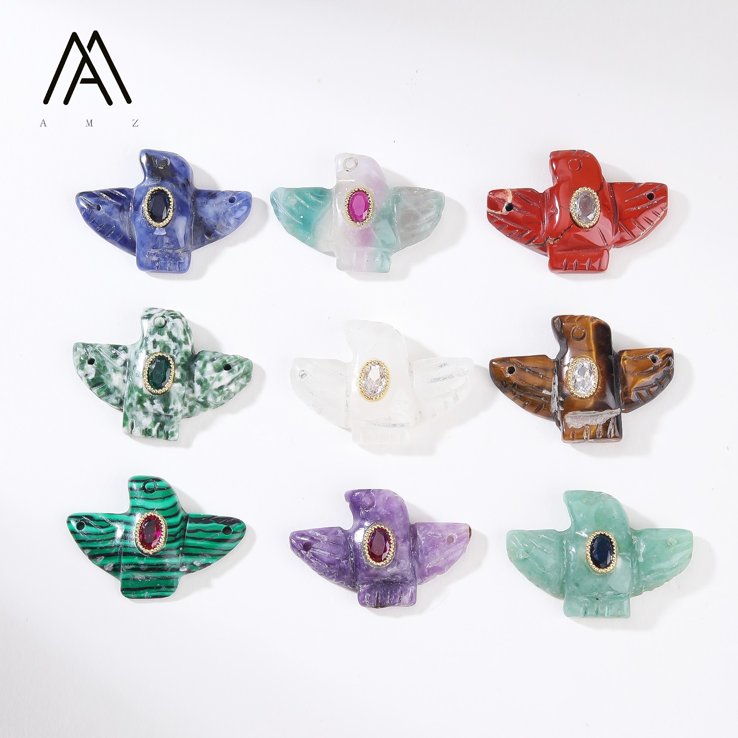 조각된 독수리 새 모양의 크리스탈 펜던트 1/3/5/1 - Crystal Pendant Necklace Natural Stone 리뷰 및 가격