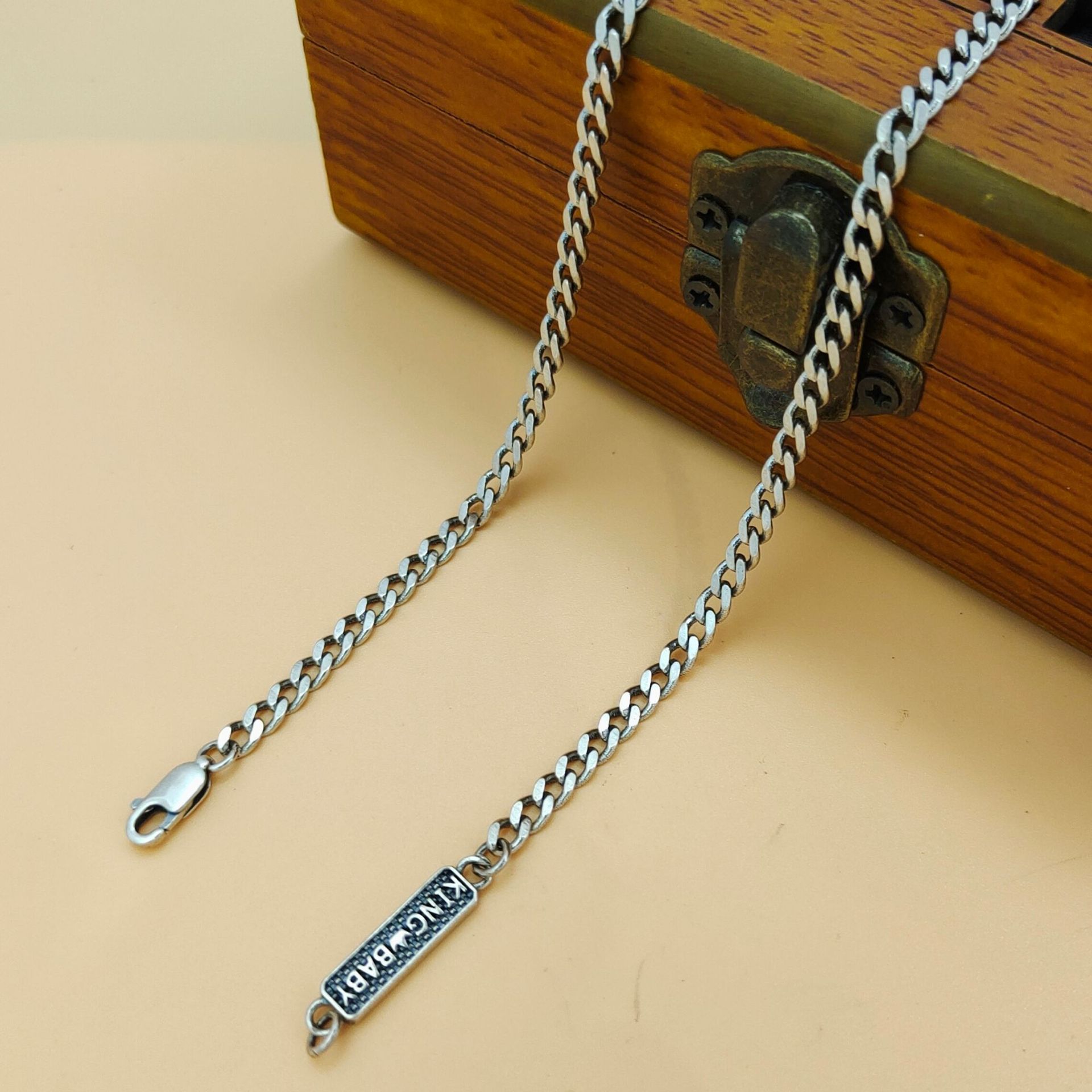 S925 스털링 실버 소재의 트렌디한 펜던트 체인, 복 - 925 Sterling Silver Chain Necklace Men 리뷰 및 가격